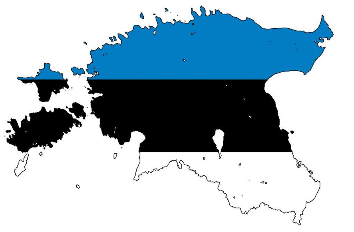 mapa de la bandera de Estonia