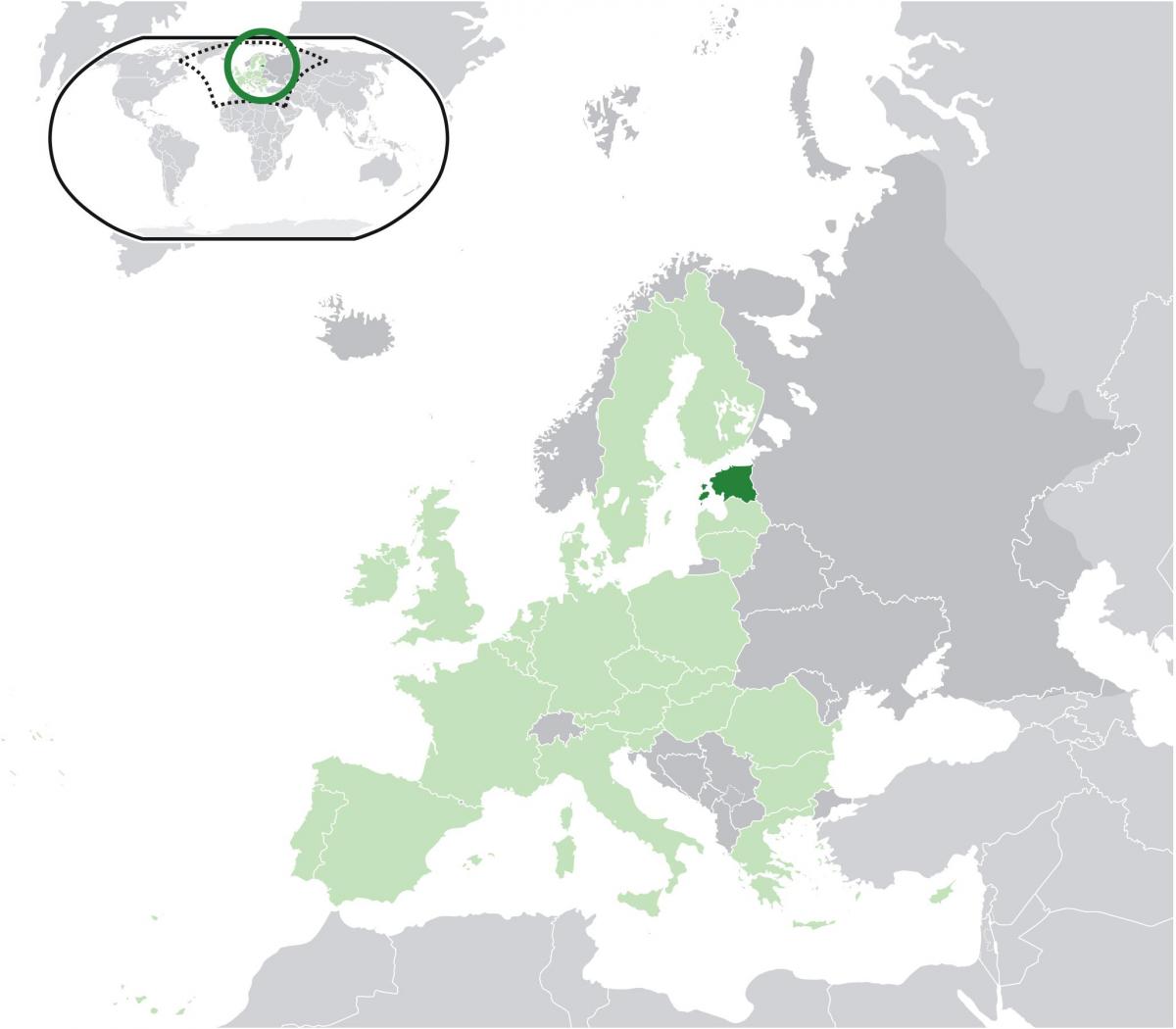 Estonia en el mapa de europa