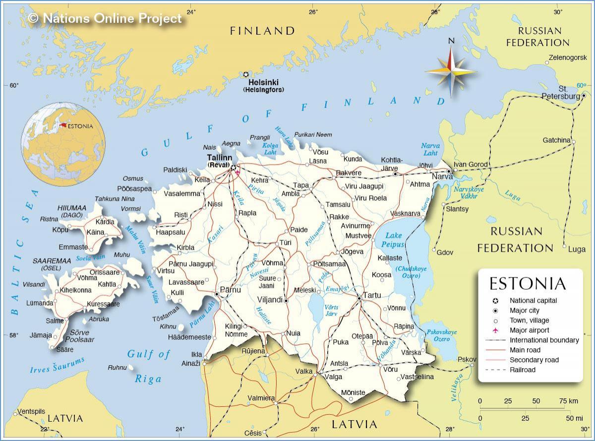 mapa de Estonia país