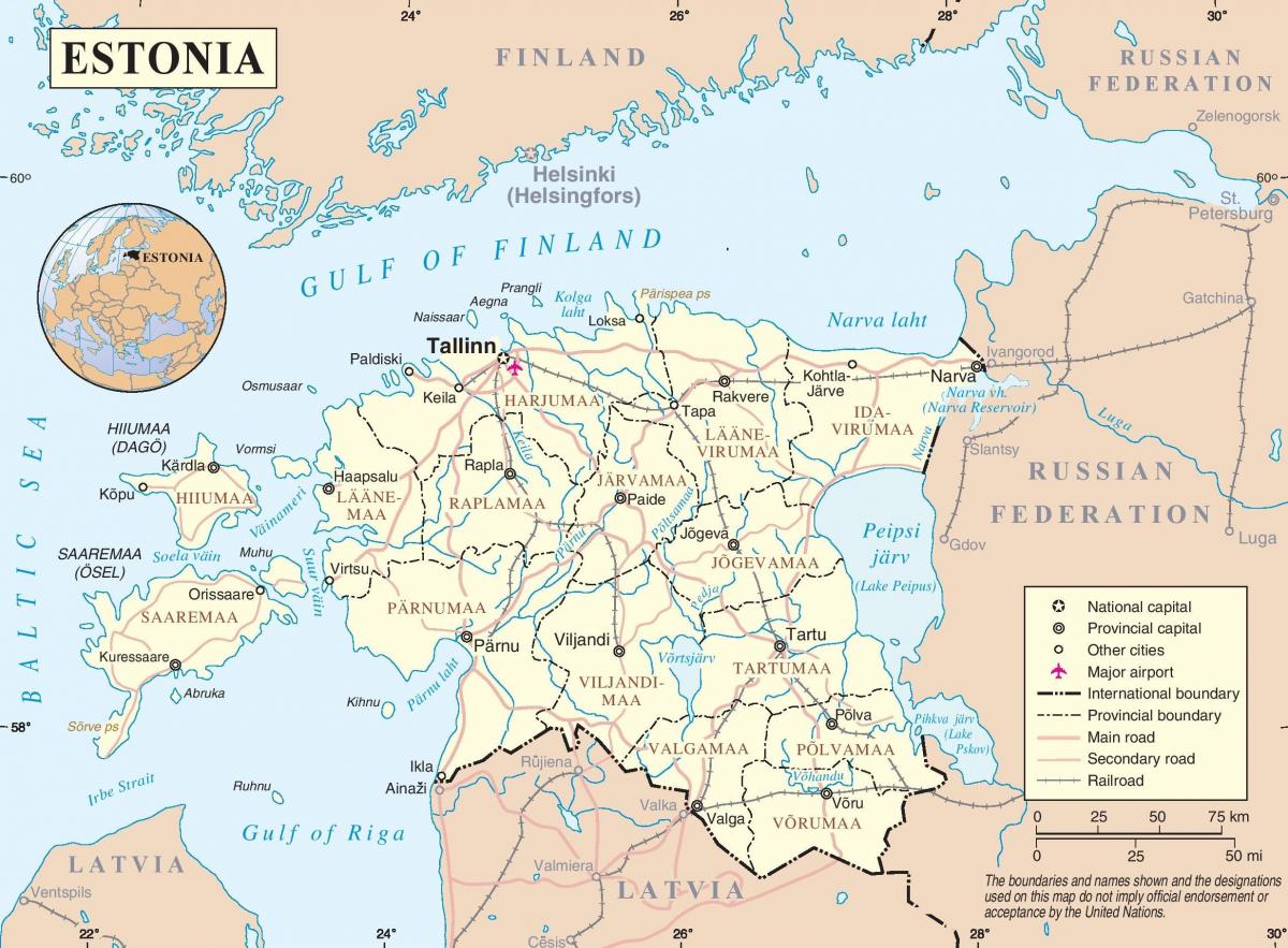 Estonia en el mapa