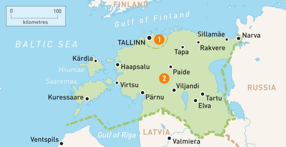 un mapa de Estonia